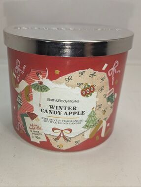⭐3/$30⭐ Bath And Body Works Winter Candy Apple Candle 3 Wick Candle